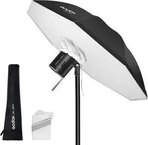 UBL-85S 85cm 33.4 Black Silver Reflective Umbrella Photography Studio Soft Light Umbrella with Large Diffuser Cover for Video Shooting