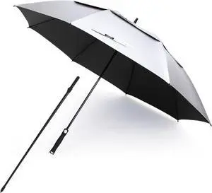 Vented UV Golf/Beach Umbrella 68" Arc, Auto Open Oversize Extra Large Windproof Sun Shade Rain Umbrellas