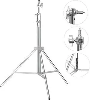 Heavy Duty Light Stand Photography 7.2ft/86.6", Stainless Steel Photography Light Stand Tripod with Spring Cushioned,1/4" 3/8" Universal Screw, Fit for Strobe,Video Light, Softbox, Reflective Umbrella