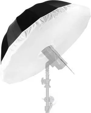 41 Inch Parabolic Umbrella with Diffuser Cover, Collapsible Black/Silver 16 Ribs Reflective Umbrella for Photo Studio Flash Speed Light