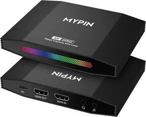 4K 60fps HDMI Video Game Capture and Passthrough Support HDR & VRR,1080P 120fps Capture for Games Console Live Streaming and Video Recording in 4K