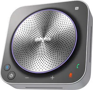 BM35 Wireless Bluetooth Microphone Conference Speakerphone, 360° Omnidirectional Sound Pickup 20ft Radius 8-Array Microphones, AI Noise Reduction NFC Wireless Quick Connection, 15H Talk Time