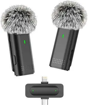 Phone Microphone - Wireless Lavalier Microphones for iPhone 14 13 Mini Lapel Mic for Content Creators Vlogging Video Audio Recording
