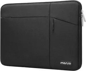 Laptop Sleeve Bag Compatible with MacBook Air/Pro 13-13.3 inch Notebook Compatible with MacBook Pro 14 inch M5 M4 M3 M2 M1 2025-2021 with Horizontal Vertical&Right Bevel Pockets Black