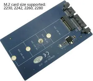 NGFF M.2 B Key SSD 2230 2242 2260 2280 to SATA Serial ATA Adapter Converter Card NGFF M.2 B Key SSD 2230 2242 2260 2280 to SATA Serial ATA Adapter Converter Card