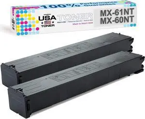 MADE IN USA TONER Compatible Replacement for Sharp MX61NT, MX3050, MX3070, MX5070, MX2651, MX3051, MX3061, MX3071, MX3551, MX3561, MX3571, MX4051, MX4061 (Black, 2 Pack)