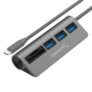 USB-C 5-in-1 Hub, SD/TF Card Reader + 3 USB 3.0 (HB-U3CR) | Dual SD & TF slots; three USB 3.0 ports; portable; for MacBook, iMac, XPS, Surface USB-C 5-in-1 Hub, SD/TF Card Reader + 3 USB 3.0 (HB-U3CR) | Dual SD & TF slots; three USB 3.0 ports; portable; for MacBook, iMac, XPS, Surface