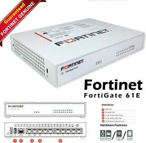 Fortinet Fortigate FG-61E Firewall Network Security Appliance ATP Bundle 1 years