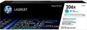 HP 206X High Yield Cyan Original LaserJet Toner Cartridge, ~2,450 pages, W2111X