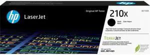 HP 210X Black Original LaserJet Toner Cartridge, ~7,500 pages, W2100X