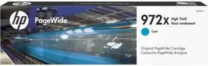 HP 972X High Yield Cyan Original PageWide Cartridge, ~7,000 pages, L0R98AN