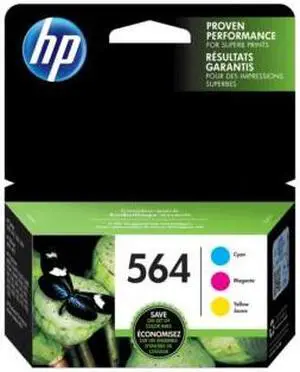 HP 564 3-pack Cyan/Magenta/Yellow Original Ink Cartridges, Per cartridge: ~300