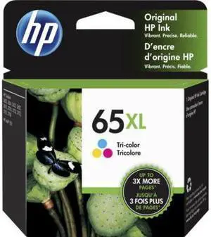 HP 65XL Tri-color Original Ink Cartridge, ~300 pages, N9K03AN#140