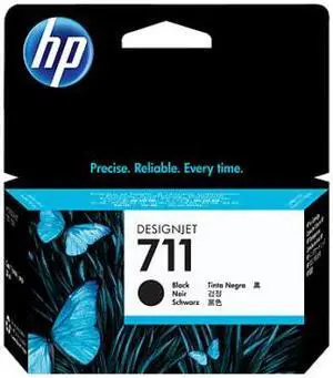HP 711 38-ml Black DesignJet Ink Cartridge, CZ129A