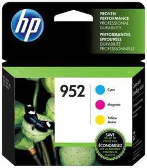HP 952 3-pack Cyan/Magenta/Yellow Original Ink Cartridges, Per cartridge: ~630