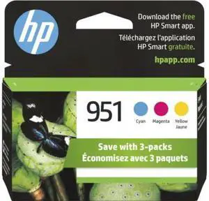 HP 951 3-pack Cyan/Magenta/Yellow Original Ink Cartridges, Per cartridge: ~700