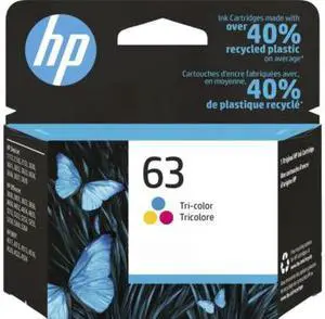 HP 63 Tri-color Original Ink Cartridge, ~150 pages, F6U61AN#140