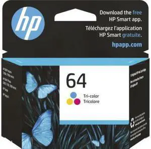 HP 64 Tri-color Original Ink Cartridge, ~165 pages, N9J89AN#140