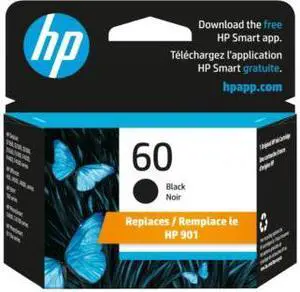 HP 60 Black Original Ink Cartridge, ~200 pages, CC640WN#140
