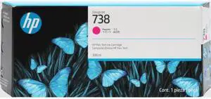 HP 738 300-ml Magenta DesignJet Ink Cartridge, 676M7A