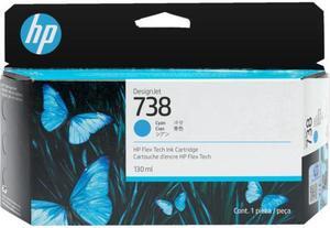 HP 738 130-ml Cyan DesignJet Ink Cartridge, 498N5A
