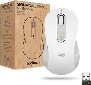 Logitech Signature M650 L for Business Wireless Mouse Bluetooth Off White