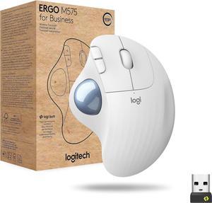 Logitech Ergo M575 Wireless Trackball Mouse for Business Ergonomic Design White