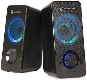 LED Computer Speakers for Desktop and Laptop - USB Power with 2.5 In Drivers