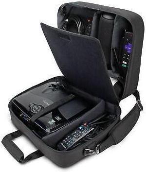Projector Carrying Case with Shoulder Strap , Extra Storage & Custom Dividers