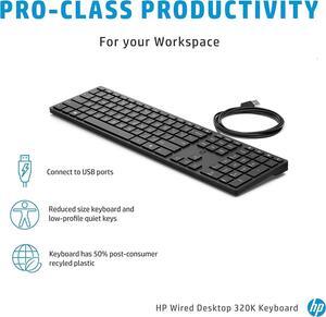 Lot x 50 HP Smart 320K Slim Wired Keyboard 108 Keys QWERTY L96909-001 L95712-001