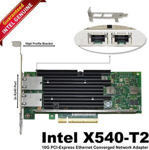 Intel PCI-E x8 10G Dual RJ45 Ports Ethernet Network Adapter Card X540-T2