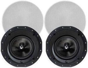 Monoprice 2-Way Carbon Fiber In-Ceiling Speakers - 8in (Pair) W/ Angled Drivers