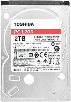 Toshiba L200 2TB HDWL120UZSVA 128MB Cache 5400RPM SATA III 2.5' Toshiba Warranty