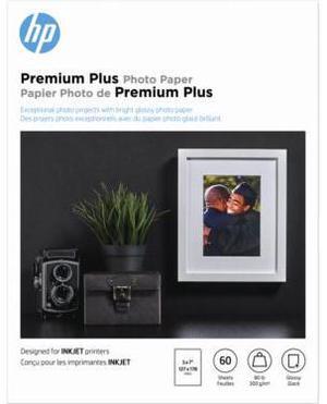 HP Premium Plus Glossy Photo Paper | 60 Sheets | 5 x 7 in | CR669A