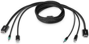 Belkin-Kvm F1D9019B06T 6Ft Taa Dp/Usb/Aud Skvm Cbl Dp M/M Usb A/B Bag And Label