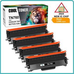 4PK TN760 Toner Cartridge for Brother TN730 MFC-L2690DW MFC-L2710DW HL-L2370DW - OEM