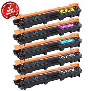 5PK TN221 TN225 Toner Cartridge for Brother MFC-9130CW MFC-9340CDW HL-3140CW - OEM