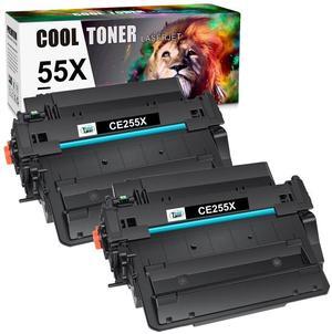 2 Black Toner Compatible with HP CE255X 55X LaserJet P3015 P3015d P3015n P3015dn - OEM
