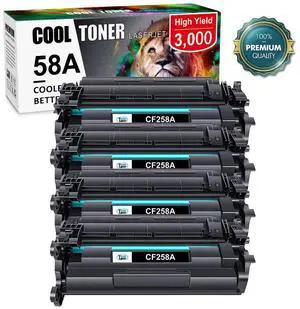 4PK CF258A 58A Toner Compatible with HP LaserJet Pro M404dn MFP M428fdw No Chip - OEM