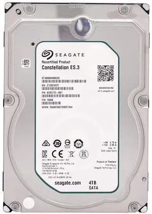 Seagate ES.3 4TB 7200RPM SATA 6Gb/s 3.5" Enterprise Hard Drive (ST4000NM0033)
