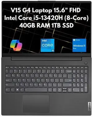 Lenovo V15 Gen 4 15.6" FHD 8-Core i5-13420H 40GB 1TB SSD Webcam Win 11 Pro Lenovo V15 Gen 4 15.6" FHD 8-Core i5-13420H 40GB 1TB SSD Webcam Win 11 Pro