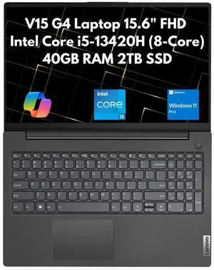 Lenovo V15 Gen 4 15.6" FHD 8-Core i5-13420H 40GB 2TB SSD Webcam Win 11 Pro Lenovo V15 Gen 4 15.6" FHD 8-Core i5-13420H 40GB 2TB SSD Webcam Win 11 Pro