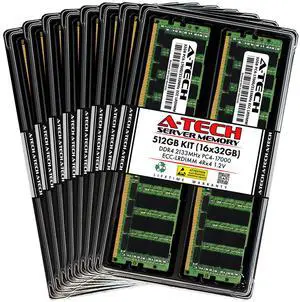 (NOT FOR HOME PC!) A-Tech 512GB 16x 32GB 4Rx4 PC4-17000L DDR4 2133 MHz ECC LRDIMM Server Memory RAM