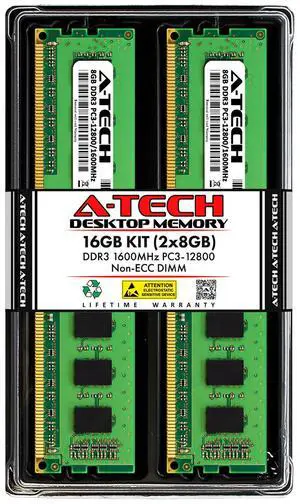 A-Tech 16GB 2x 8GB PC3-12800 Desktop DDR3 1600 MHz 240pin DIMM Memory RAM 16G 8G A-Tech 16GB 2x 8GB PC3-12800 Desktop DDR3 1600 MHz 240pin DIMM Memory RAM 16G 8G