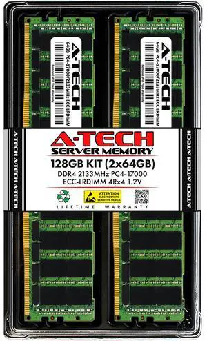 (NOT FOR HOME PC!) A-Tech 128GB 2x 64GB 4Rx4 PC4-17000 ECC Load Reduced LRDIMM Server Memory RAM (NOT FOR HOME PC!) A-Tech 128GB 2x 64GB 4Rx4 PC4-17000 ECC Load Reduced LRDIMM Server Memory RAM