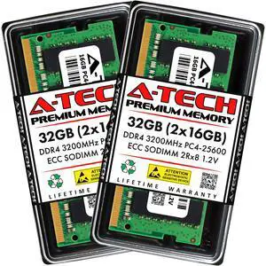 (NOT FOR HOME PC!) A-Tech 32GB 2x 16GB 2Rx8 PC4-25600 DDR4 3200MHz ECC UNB SODIMM Server Memory RAM (NOT FOR HOME PC!) A-Tech 32GB 2x 16GB 2Rx8 PC4-25600 DDR4 3200MHz ECC UNB SODIMM Server Memory RAM