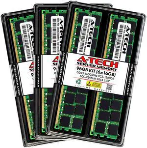(NOT FOR HOME PC!) A-Tech 96GB 6x 16GB 2Rx4 PC3-12800R DDR3 1600MHz ECC RDIMM REG Server Memory RAM