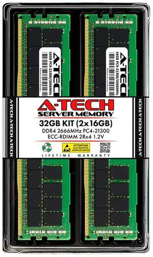 (NOT FOR HOME PC!) A-Tech 32GB 2x 16GB 2Rx4 PC4-21300R DDR4 2666MHz ECC REG RDIMM Server Memory RAM (NOT FOR HOME PC!) A-Tech 32GB 2x 16GB 2Rx4 PC4-21300R DDR4 2666MHz ECC REG RDIMM Server Memory RAM