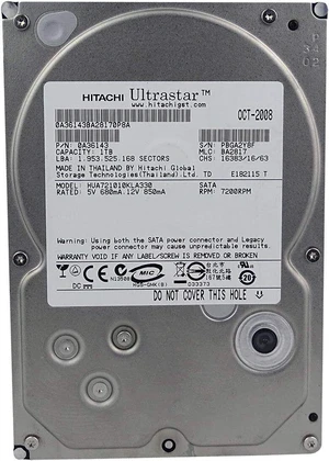 HUA721010KLA330 PN 0A36143, MLC BA2817, Hitachi 1TB SATA 3.5 Hard Drive HUA721010KLA330 PN 0A36143, MLC BA2817, Hitachi 1TB SATA 3.5 Hard Drive