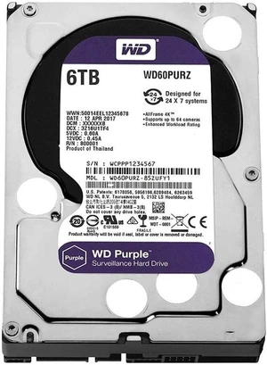 WD60PURZ WESTERN DIGITAL 6TB PURPLE SATA GB/S 5400 RPM WD60PURZ WESTERN DIGITAL 6TB PURPLE SATA GB/S 5400 RPM